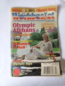Workbasket Magazine March 1996 Olympic Afghans, Sweaters, Toys J5 - Foto 1 di 1