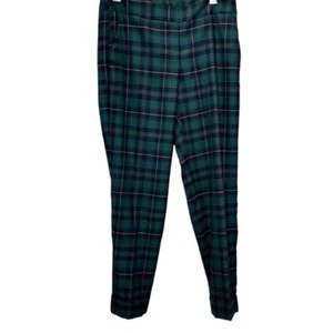 Talbots Heritage Wool Blend Tartan Plaid Cuffed Pants Size 8 Petite Academia - Picture 1 of 11