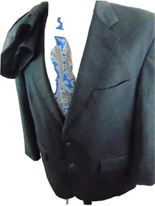 BROOKS BROTHERS SOLID CHARCOAL GRAY SUPER 110's 2PC MENS SUIT 44R PANTS 38X27 - Picture 1 of 10