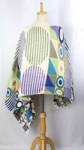 PLEATS PLEASE Madame-T Multicolor Cape Shawl Poncho ISSEY MIYAKE 174 7340 - Picture 1 of 5