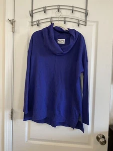 Marc New York Cowl Neck Athleisure Blue Purple Sweatshirt Top Women's M Medium - Picture 1 of 11
