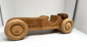 Vintage Handmade Dragster Wooden Race Car Wood Wheels Toy 12" x 4" x 3" - Picture 1 of 16