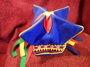 VINTAGE HANDMADE FOUR WIND HAT FOLK ART SAMI LAPLAND FINLAND FINNISH / SWEDEN - Picture 1 of 5