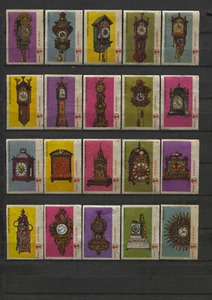 Bonito Juego Completo de 20 Relojes Serie Holandesa Vintage Etiquetas de Caja de Cerillas - Imagen 1 de 2