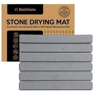 Stone Dish Drying Mat - Grey - Diatomite Dish Drying Mat for Kitchen Counter ... - Picture 1 of 8