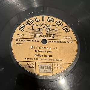 Turkish SAFIYE HANIM Folk 78 RPM Record Polydor V51231 Turkey Folk Songs Music - Picture 1 of 4
