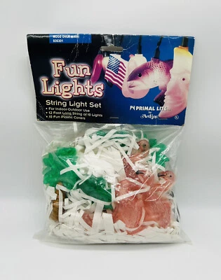 Flamingo Palm Tree String Lights Tropical Party Indoor Outdoor Primal Lite 12Ft - Image 1 of 4