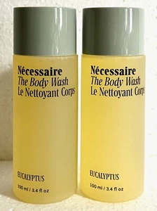 Two Necessaire Body Wash 2 x 3.4oz., = 6.8 oz.,  Eucalyptus 100 ml 2 Bottles Lot - Picture 1 of 3