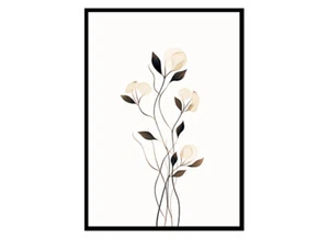 Elegante póster impreso de arte de pared con flores decoración del hogar dibujos de líneas florales - Imagen 1 de 5