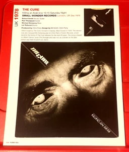 The Cure Killing An Arab/Kleenex Beri..Record Cover Art PICTURE/PRINT 10.5" x 8" - Imagen 1 de 4