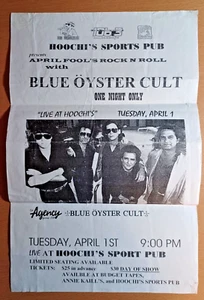 BLUE ÖYSTER CULT RARE ORIGINAL CONCERT POSTER - HOOCHI'S PUB JUNEAU ALASKA 1997 - Picture 1 of 2