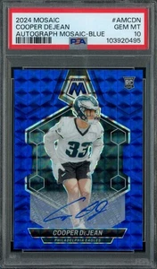Panini Mosaic Cooper Dejean True Blue Rookie RC 2024 automático #'d/99 PSA 10 - Imagen 1 de 2