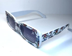 Neu mit Etikett Ed Hardy Sonnenbrille weiß Blumen Blumen mehrfarbig + Etui - Bild 1 von 6