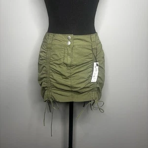 GARAGE Jupe Ruched Mini Skirt Women's Size XS Olive Night - Picture 1 of 8