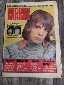 RECORD MIRROR Music Paper 14th April 1973 Simon Turner/Diana Ross/Sweet/Faces - Foto 1 di 15