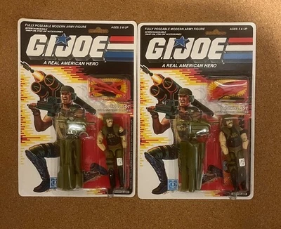 Dos figuras de acción originales GI Joe Backblast 1989 en tarjeta Hasbro de colección 90 juguete  Foto 1 de 4
