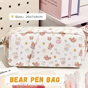 Bear Pencil Case Large Capacity Stationery Bag New Pen Box Students - Picture 1 of 6