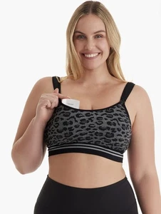 momcozy Sujetador de Enfermería Mujer Leopardo Negro Talla #L Nuevo 4 en 1 Manos Libres - Imagen 1 de 9