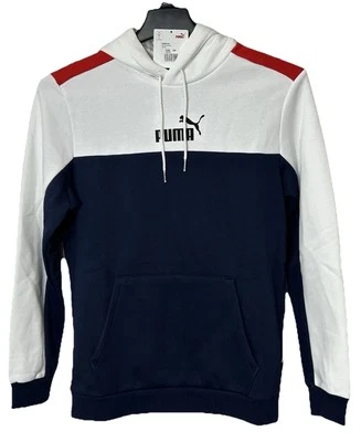 Sudadera con Capucha Puma Essentials Block Para Hombre Talla Pequeña Chaquetón Azul Marino Rojo Blanco Rendimiento  Foto 1 de 4