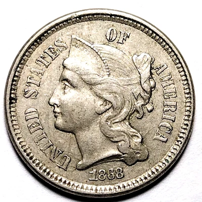 USA 1868 Three Cent Nickel III  Philadelphia United States Early C25-376 - Image 1 of 4