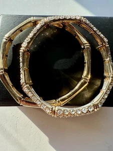 Vintage Avon Lavish Links Stretch Bracelet Goldtone - Picture 1 of 2