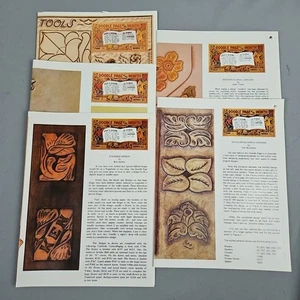 Lotto scarabocchi artigianali in pelle pagina del mese (5) modello intaglio utensili artigianali serie D - Foto 1 di 5