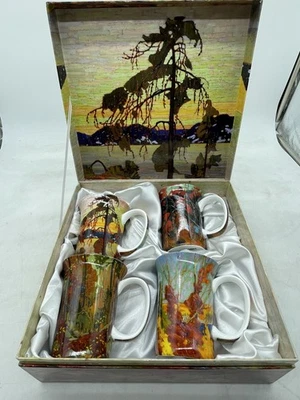 Mcintosh Tom Thomson Jack Art Style 4 piezas. Juego tazas de café porcelana fina de hueso Foto 1 de 4