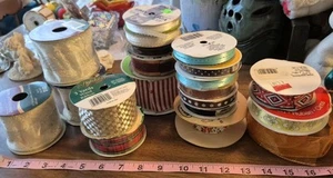 25 Rolls Used Wired/Non Wired Holiday & Misc Ribbon - Picture 1 of 13