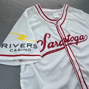 Saratoga Rennbahn Baseball Trikot XL Kurzarm Knopfleiste Rivers Casino - Bild 1 von 9