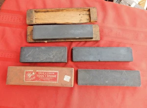 LOT 4 Oilstones, Sharpening Stone, Bear Creek, Original, Wood Box - Picture 1 of 13