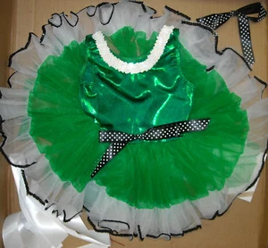 DISFRACES TOT TAP KELLY BOWS SEQ DANCE DRESS UP Verde Esmeralda Niño XS lazo punteado - Imagen 1 de 1