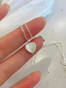 Heart Moonstone Pendant 925 Sterling Silver Chain Necklace Womens Jewellery Gift - Picture 1 of 3