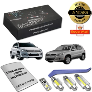 VW Tiguan 5N LED Interior Premium Set 12 SMD Bulbs White Error Free Canbus AD BW - Picture 1 of 12
