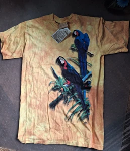 Vintage 1999 The Mountain Parrot Tye Dye Graphic Tee Shirt NWT Mens MEDIUM - Picture 1 of 2