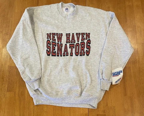Vintage New Haven Senators Crewneck Sweater XL Deadstock Defunct AHL Nighthawks Cover