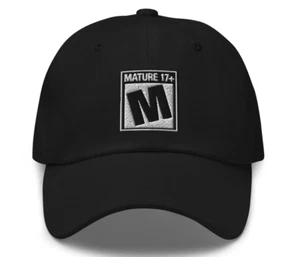 Rated M for Mature Video Game - Baseball Cap Dad Cap - Embroidered Hat Gamer - Picture 1 of 2