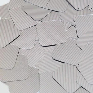 Pailletten Quadrat Diamant 1,5" Rosa Silber Nadelstreifen Metallic Couture Pailletten - Bild 1 von 2