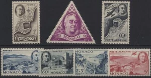 Monaco 1946 Rooseveldt Gedenkfeier - 7 Werte, neuwertig LMM (10f MNG) - Bild 1 von 2