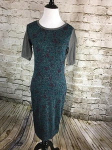 LuLaRoe Julia Dress Size XS Floral With aqua Undertones - Picture 1 of 5