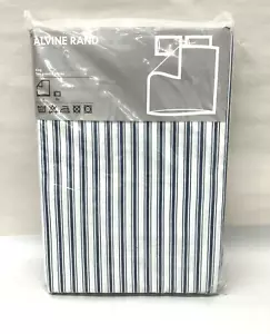 IKEA Alvine Rand King Blue White Ticking Stripes Duvet Cover w/ Cases NEW - Picture 1 of 2