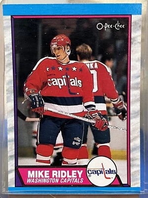 1989 O-Pee-Chee Hockey #165 Mike Ridley Washington Capitals - Image 1 of 2