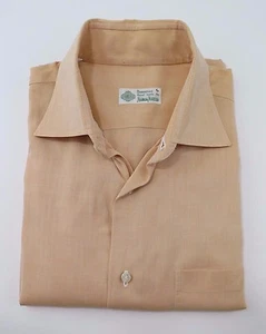 Luigi Borrelli Men's 100% Cotton Orange Hand Made Italian Dress Shirt 16 Large - Picture 1 of 12