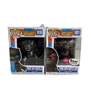 Funko Pop 2-PACK NEW (Box distressed) Godzilla vs. Kong 1018 1021 Flocked exclus - Picture 1 of 14