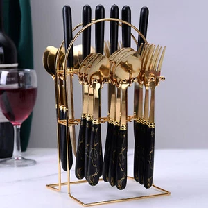 24pcs Cutlery Dinner Set Stainless Steel Metal Tableware Forks Tea Spoons Silver - Picture 1 of 9