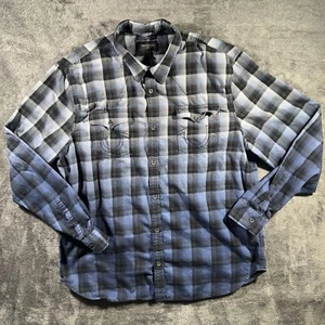 Camisa True Religion Para Hombres 3XL Abotonada Azul Tinte Ajustada Algodón Top Urbano - Imagen 1 de 13