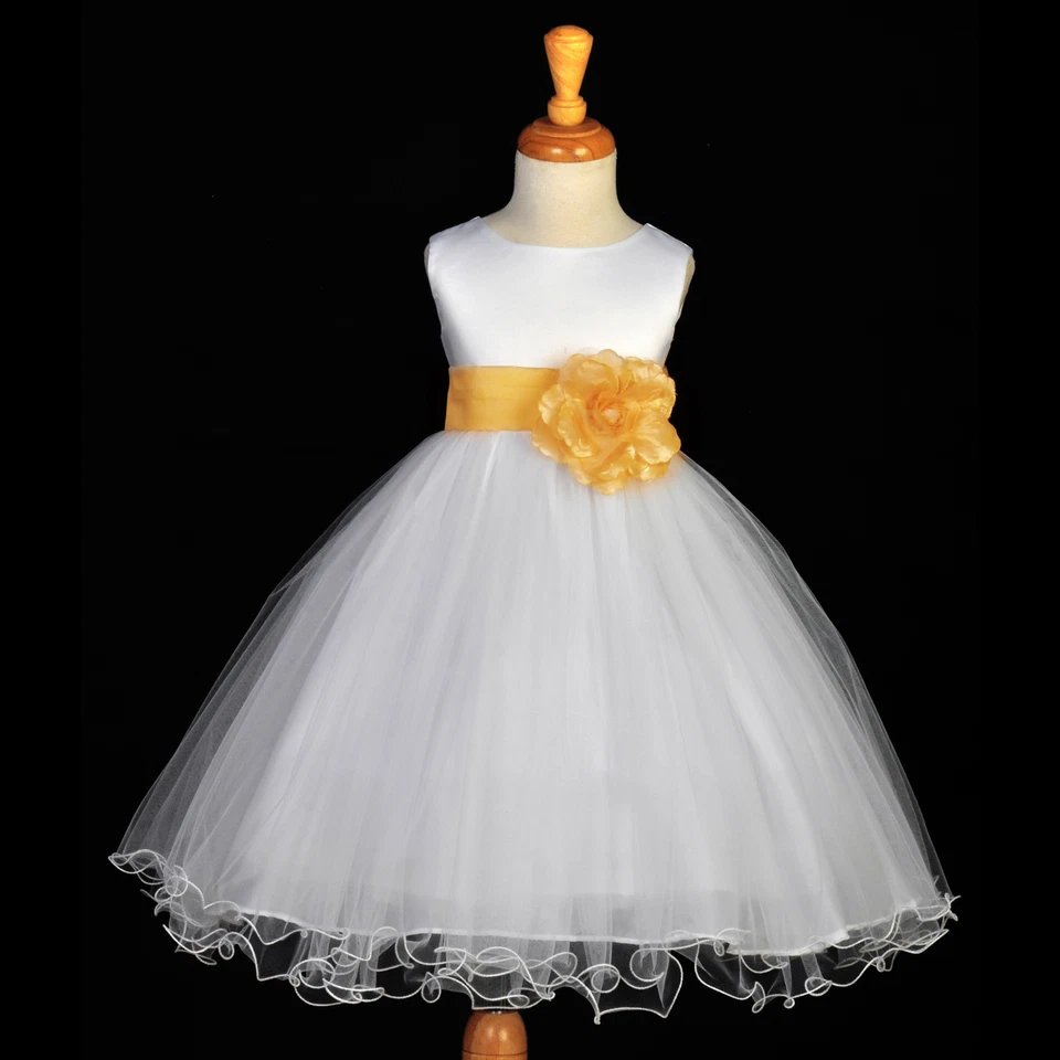 VESTIDO MULLIDO DE TUL PRINCESA FLOR NIÑA NIÑOS FIESTA DE CUMPLEAÑOS VESTIDO DE BODA NUEVO Foto 1 de 1