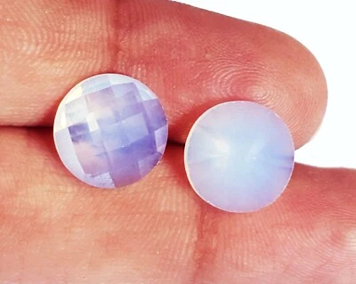Synthetic Opal Round Cut 5.00 Ct / 2 Pcs. Loose Gemstone With Free Gift - Image 1 of 4