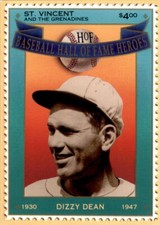1992 St. Vincent HOF Heroes Stamps Dizzy Dean St. Louis Cardinals #2