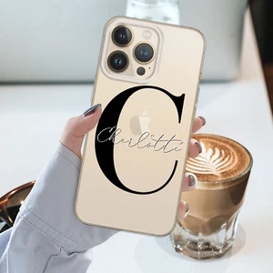 PERSONALISIERTE TELEFONHÜLLE MIT NAMEN FÜR IPHONE 13 PRO 12 14 XS MAX SILIKONABDECKUNG - Bild 1 von 18