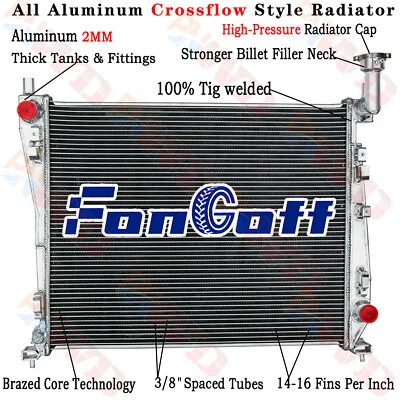 Aluminum Radiator For 2019 2011-2021 Dodge Durango/Jeep Grand Cherokee 3.6L 5.7L Foto 1 de 4